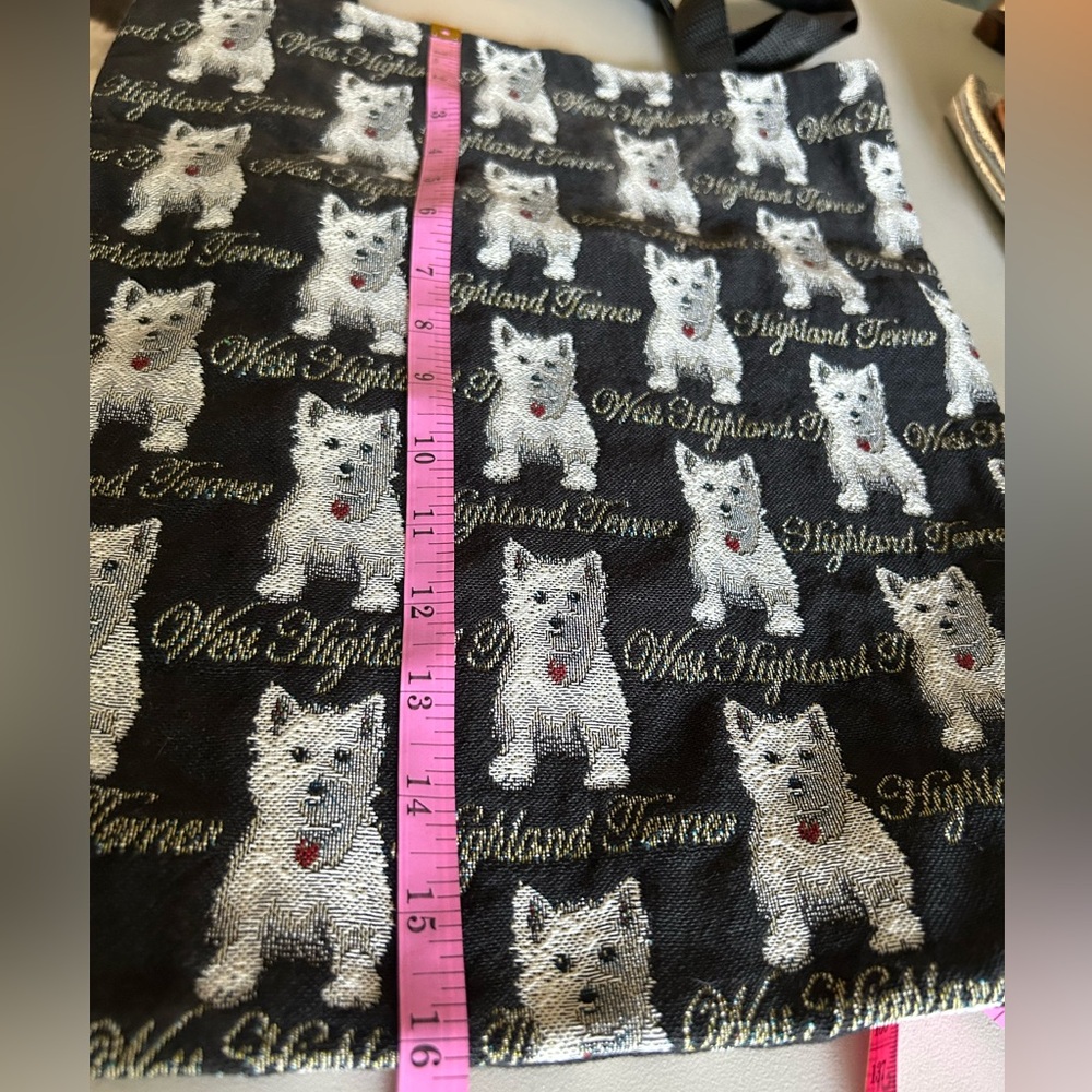 Black and White Westie Tote Bag - Picture 5 of 8